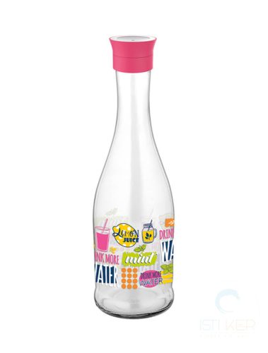 Mintás üveg palack 1 literes